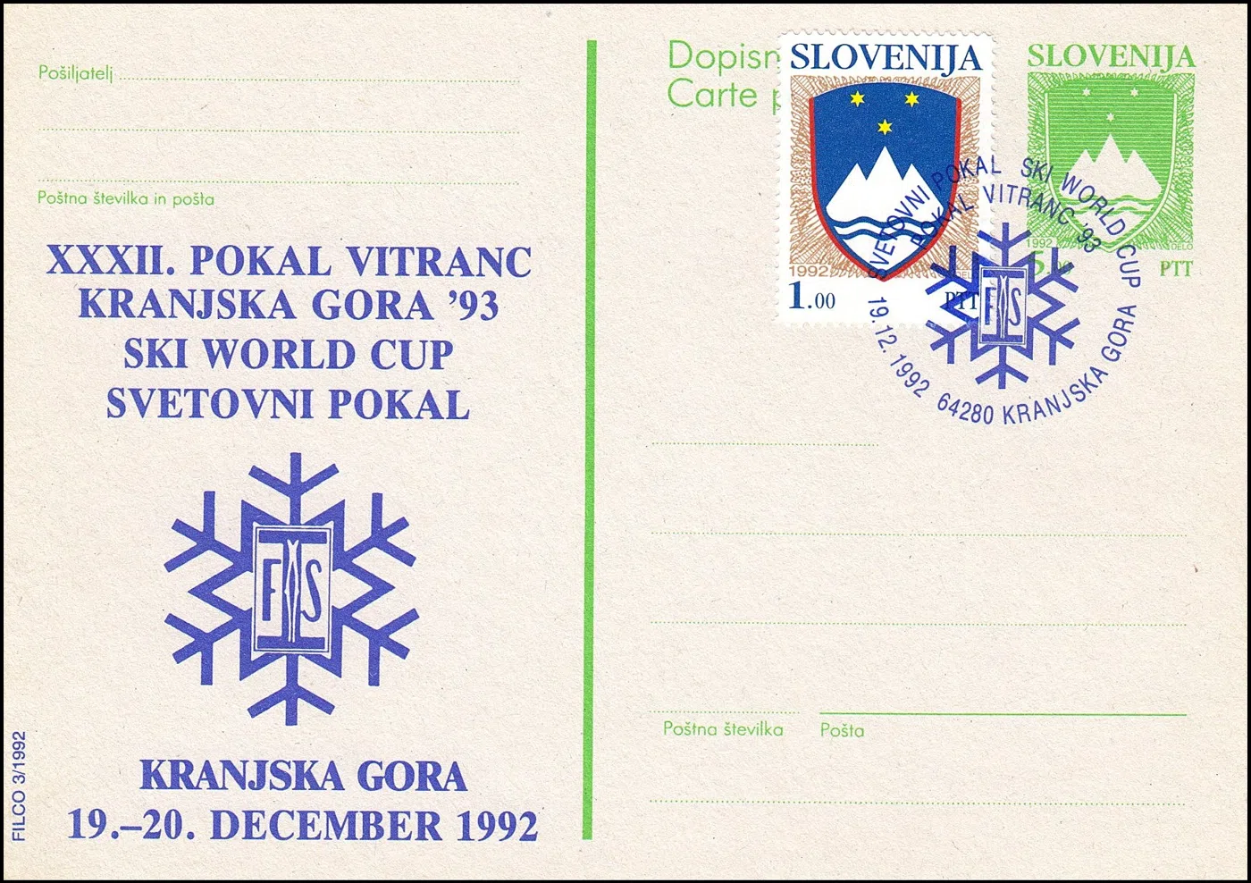 SVETOVNI POKAL - SKI WORLD CUP - POKAL VITRANC 1993 